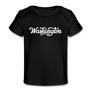 Washington Baby T-Shirt - Organic Hand Lettered Washington Infant T-Shirt - black