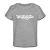 Washington Baby T-Shirt - Organic Hand Lettered Washington Infant T-Shirt - heather gray