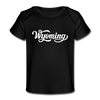 Wyoming Baby T-Shirt - Organic Hand Lettered Wyoming Infant T-Shirt - black