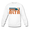 Alta, Utah Sweatshirt - Retro Mountain Alta Crewneck Sweatshirt - white