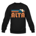 Alta, Utah Sweatshirt - Retro Mountain Alta Crewneck Sweatshirt - black