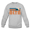 Alta, Utah Sweatshirt - Retro Mountain Alta Crewneck Sweatshirt - heather gray