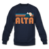 Alta, Utah Sweatshirt - Retro Mountain Alta Crewneck Sweatshirt - navy