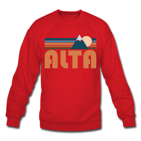 Alta, Utah Sweatshirt - Retro Mountain Alta Crewneck Sweatshirt - red