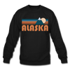 Alaska Sweatshirt - Retro Mountain Alaska Crewneck Sweatshirt - black