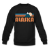 Alaska Sweatshirt - Retro Mountain Alaska Crewneck Sweatshirt - black