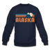 Alaska Sweatshirt - Retro Mountain Alaska Crewneck Sweatshirt - navy