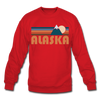 Alaska Sweatshirt - Retro Mountain Alaska Crewneck Sweatshirt - red