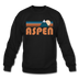 Aspen, Colorado Sweatshirt - Retro Mountain Aspen Crewneck Sweatshirt - black