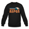 Aspen, Colorado Sweatshirt - Retro Mountain Aspen Crewneck Sweatshirt - black