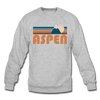Aspen, Colorado Sweatshirt - Retro Mountain Aspen Crewneck Sweatshirt - heather gray