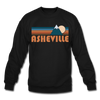 Asheville, North Carolina Sweatshirt - Retro Mountain Asheville Crewneck Sweatshirt - black