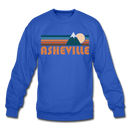 Asheville, North Carolina Sweatshirt - Retro Mountain Asheville Crewneck Sweatshirt - royal blue