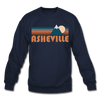 Asheville, North Carolina Sweatshirt - Retro Mountain Asheville Crewneck Sweatshirt - navy