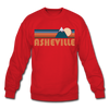 Asheville, North Carolina Sweatshirt - Retro Mountain Asheville Crewneck Sweatshirt - red