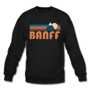 Banff, Canada Sweatshirt - Retro Mountain Banff Crewneck Sweatshirt - black