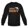 Banff, Canada Sweatshirt - Retro Mountain Banff Crewneck Sweatshirt - black