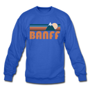 Banff, Canada Sweatshirt - Retro Mountain Banff Crewneck Sweatshirt - royal blue