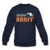 Banff, Canada Sweatshirt - Retro Mountain Banff Crewneck Sweatshirt - navy