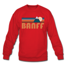 Banff, Canada Sweatshirt - Retro Mountain Banff Crewneck Sweatshirt - red