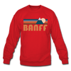Banff, Canada Sweatshirt - Retro Mountain Banff Crewneck Sweatshirt - red