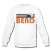 Bend, Oregon Sweatshirt - Retro Mountain Bend Crewneck Sweatshirt - white