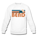 Bend, Oregon Sweatshirt - Retro Mountain Bend Crewneck Sweatshirt - white