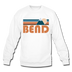 Bend, Oregon Sweatshirt - Retro Mountain Bend Crewneck Sweatshirt - white
