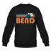 Bend, Oregon Sweatshirt - Retro Mountain Bend Crewneck Sweatshirt - black