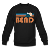 Bend, Oregon Sweatshirt - Retro Mountain Bend Crewneck Sweatshirt - black