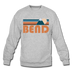 Bend, Oregon Sweatshirt - Retro Mountain Bend Crewneck Sweatshirt - heather gray