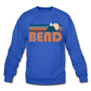 Bend, Oregon Sweatshirt - Retro Mountain Bend Crewneck Sweatshirt - royal blue