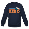 Bend, Oregon Sweatshirt - Retro Mountain Bend Crewneck Sweatshirt - navy