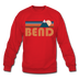 Bend, Oregon Sweatshirt - Retro Mountain Bend Crewneck Sweatshirt - red