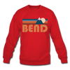 Bend, Oregon Sweatshirt - Retro Mountain Bend Crewneck Sweatshirt - red