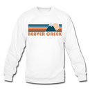 Beaver Creek, Colorado Sweatshirt - Retro Mountain Beaver Creek Crewneck Sweatshirt - white