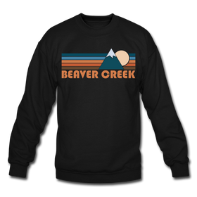 Beaver Creek, Colorado Sweatshirt - Retro Mountain Beaver Creek Crewneck Sweatshirt - black