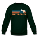 Beaver Creek, Colorado Sweatshirt - Retro Mountain Beaver Creek Crewneck Sweatshirt - forest green