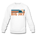 Big Sky, Montana Sweatshirt - Retro Mountain Big Sky Crewneck Sweatshirt - white
