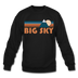 Big Sky, Montana Sweatshirt - Retro Mountain Big Sky Crewneck Sweatshirt - black