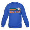 Big Sky, Montana Sweatshirt - Retro Mountain Big Sky Crewneck Sweatshirt - royal blue