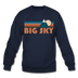 Big Sky, Montana Sweatshirt - Retro Mountain Big Sky Crewneck Sweatshirt - navy