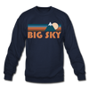 Big Sky, Montana Sweatshirt - Retro Mountain Big Sky Crewneck Sweatshirt