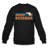Bozeman, Montana Sweatshirt - Retro Mountain Bozeman Crewneck Sweatshirt - black