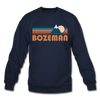 Bozeman, Montana Sweatshirt - Retro Mountain Bozeman Crewneck Sweatshirt - navy