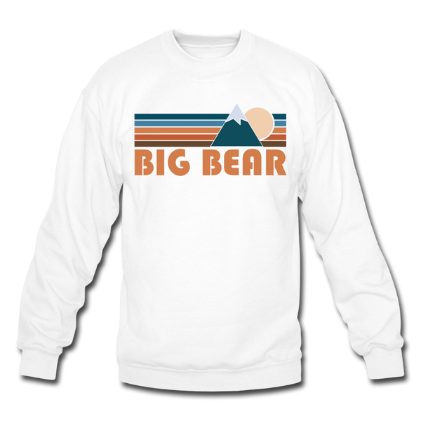 Big Bear, California Sweatshirt - Retro Mountain Big Bear Crewneck Sweatshirt - white