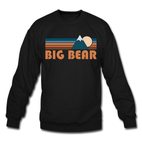 Big Bear, California Sweatshirt - Retro Mountain Big Bear Crewneck Sweatshirt - black