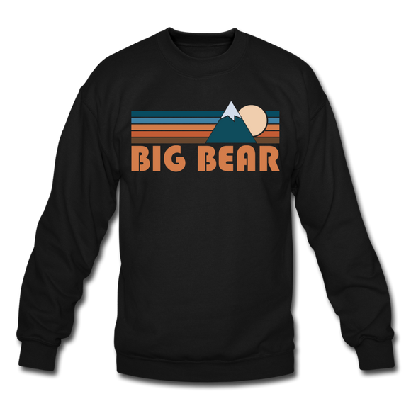 Big Bear, California Sweatshirt - Retro Mountain Big Bear Crewneck Sweatshirt - black