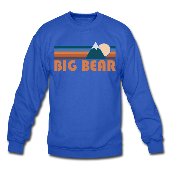 Big Bear, California Sweatshirt - Retro Mountain Big Bear Crewneck Sweatshirt - royal blue