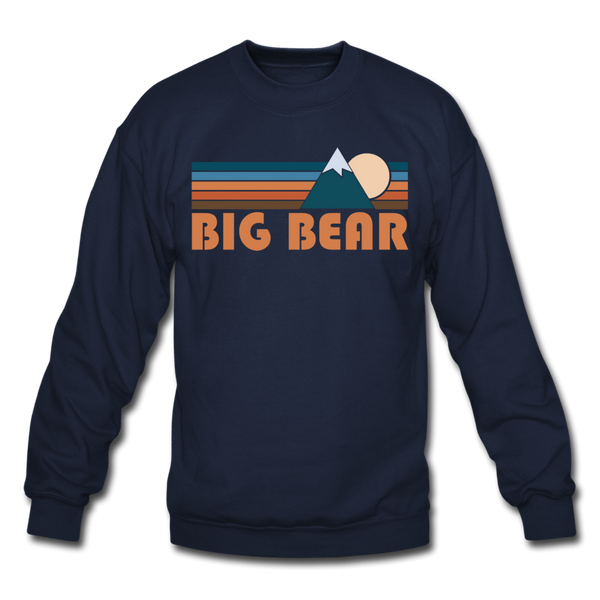 Big Bear, California Sweatshirt - Retro Mountain Big Bear Crewneck Sweatshirt - navy